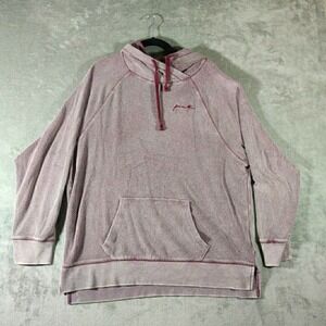 PINK Victorias Secret SweatShirt Large Purple Fuzzy Fleece Hooded Athleisure